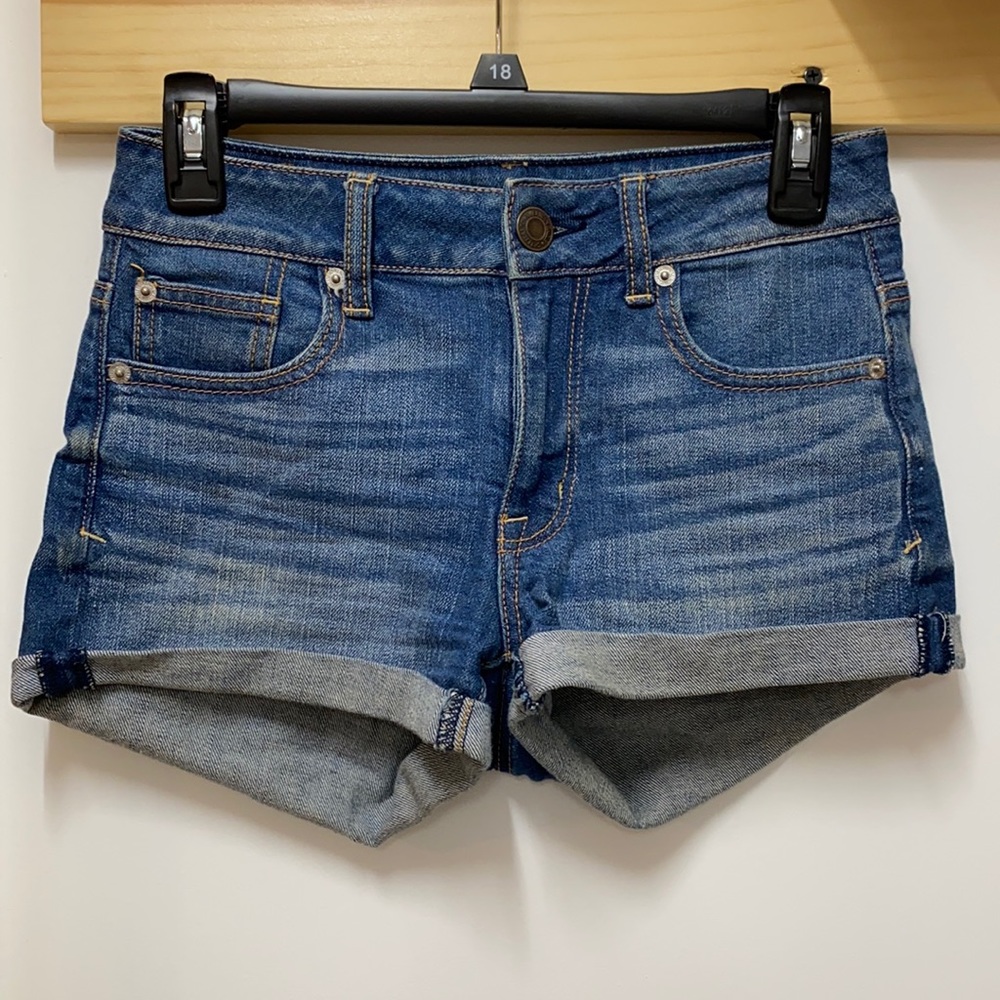 Mid rise jean shorts